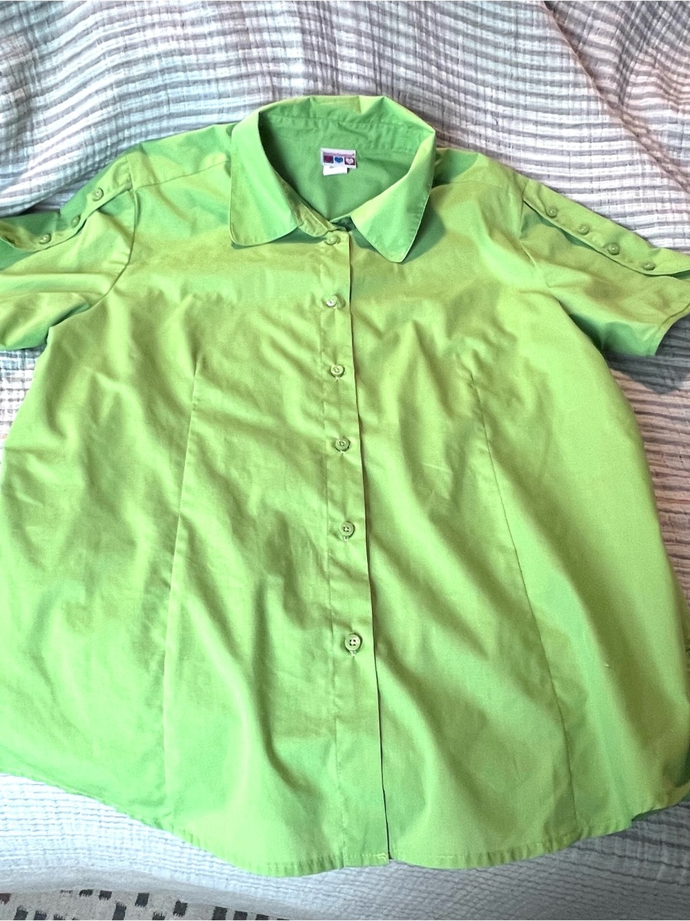 American Sweetheart Vintage Lime Green Button Down Blouse
